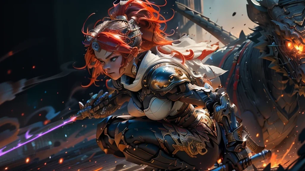 add another girl facing the opposite direction also in a crouching battle stance, ready for battle