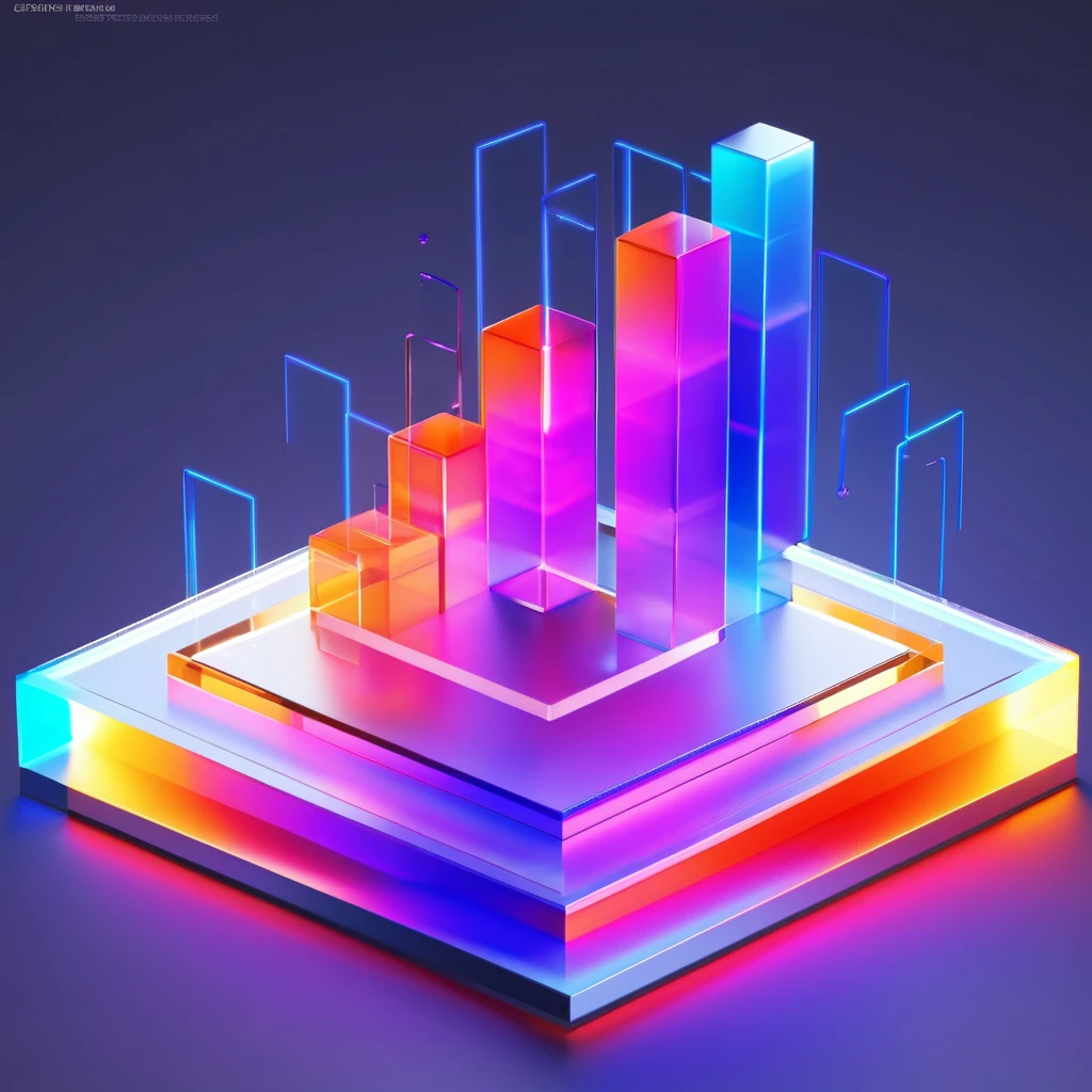 ((best quality, masterpiece)), newsafeiconv2, black safeicon, blender, octane render, C4D, icon, isometric, (server:1.2),transparent glass texture, orange, orange to purple gradient, frosted glass, transparent technology sense, studio_light, Exquisite details, stunning details, flowing orange light, (black background:1.2), simple background, high contrast, data visualization, charts, 3D bar chart, pie chart, futuristic, neon colors Show less