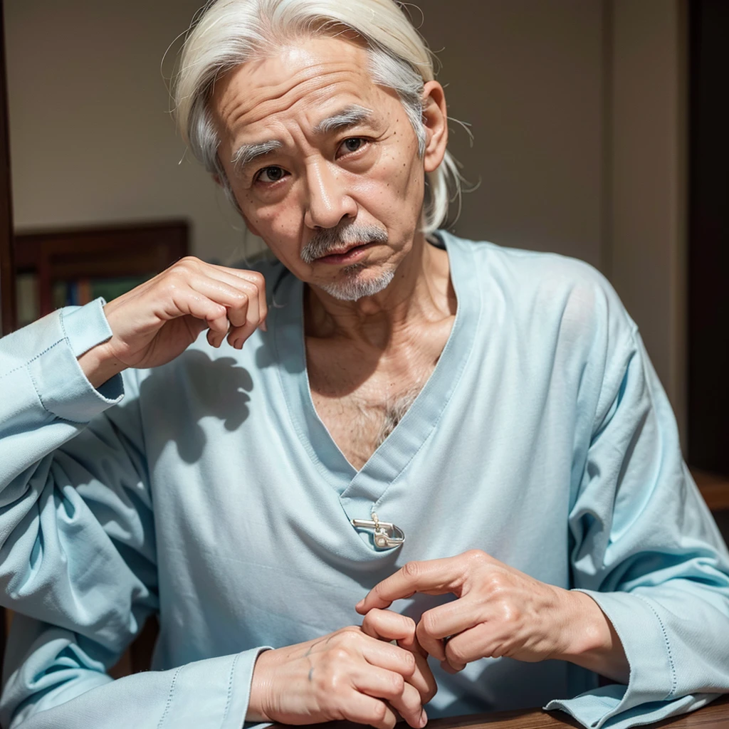 Medium-sized display, Medium shot, Written border depth, Break, Upper Body, angle, masterpiece, angle, (RAW photos, best quality), best quality, Very detailed, CG, 8k wallpaper, Vicissitudes, Older male protagonist,Chinese elderly,80 years old,male,Solitary, Divide salad, Look directly at the audience, front
