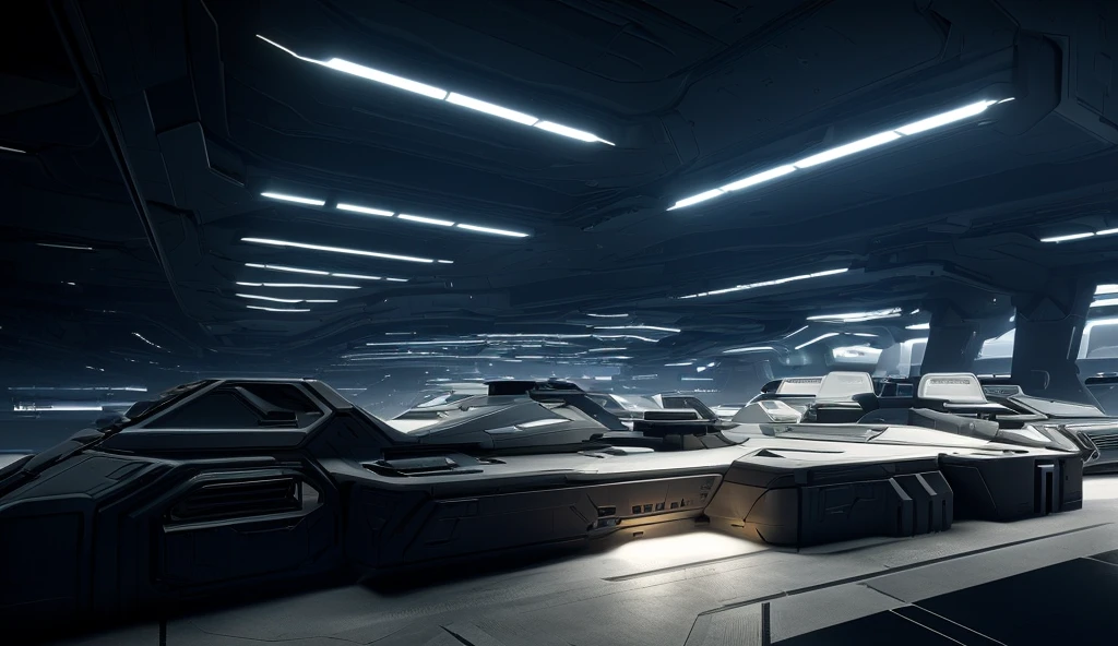 there is a large room with a lot of lights and a lot of furniture, star citizen concept art, inside a futuristic army base, detailed 4k concept art, star citizen digital art, ultra detailed concept art, 8k concept art, 8 k concept art, 8 k high detail concept art, 4 k concept art, 4k concept art