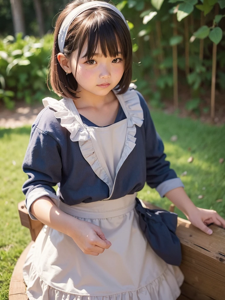 a little, 1 girl, apron,