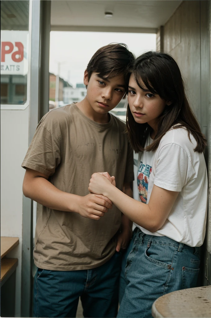 Film image, 2 boys and 1 girl