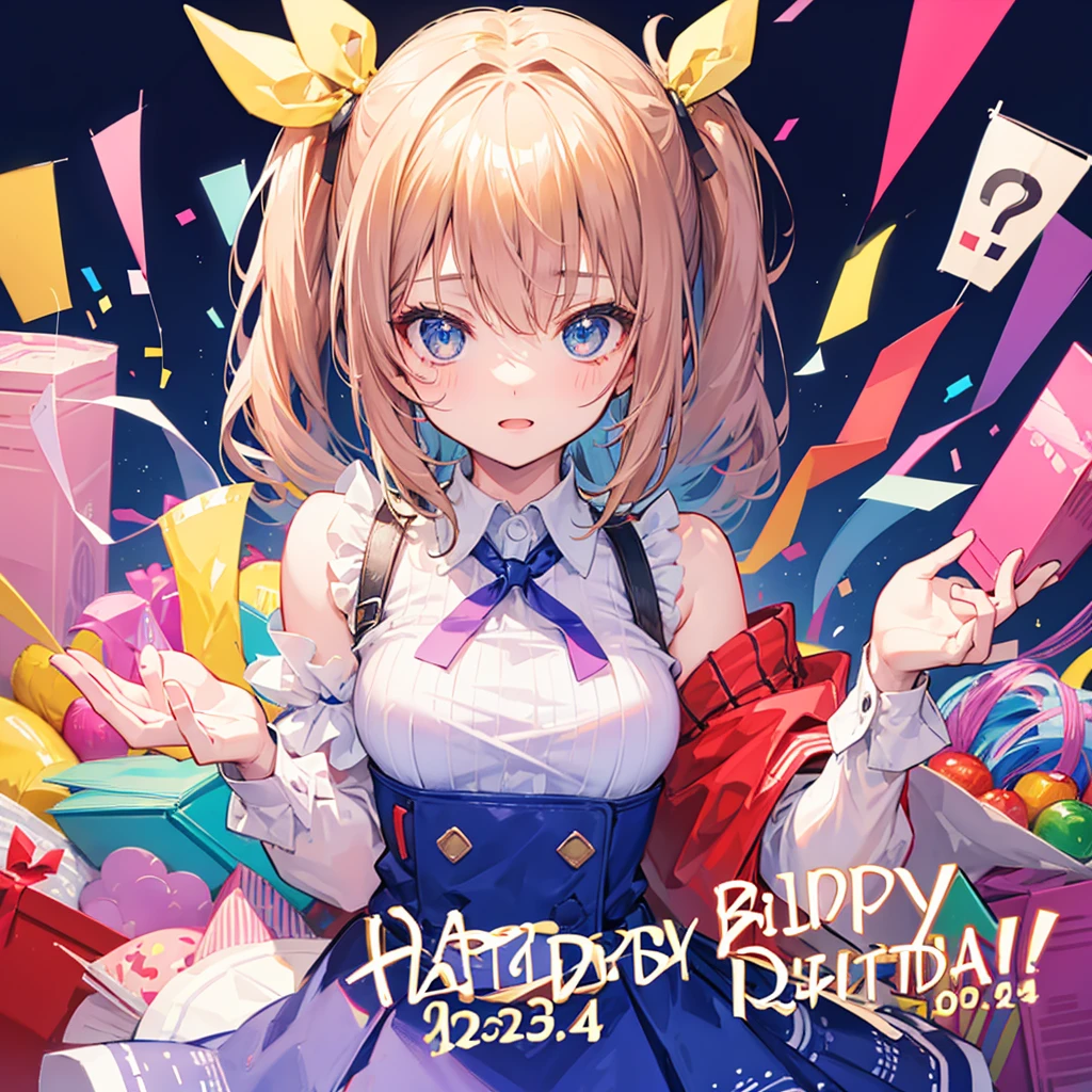 Cute girl gives a birthday present 