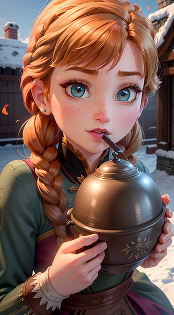 Photo of Anna of Arendelle holding and sucking, putting it in your mouth and sucking