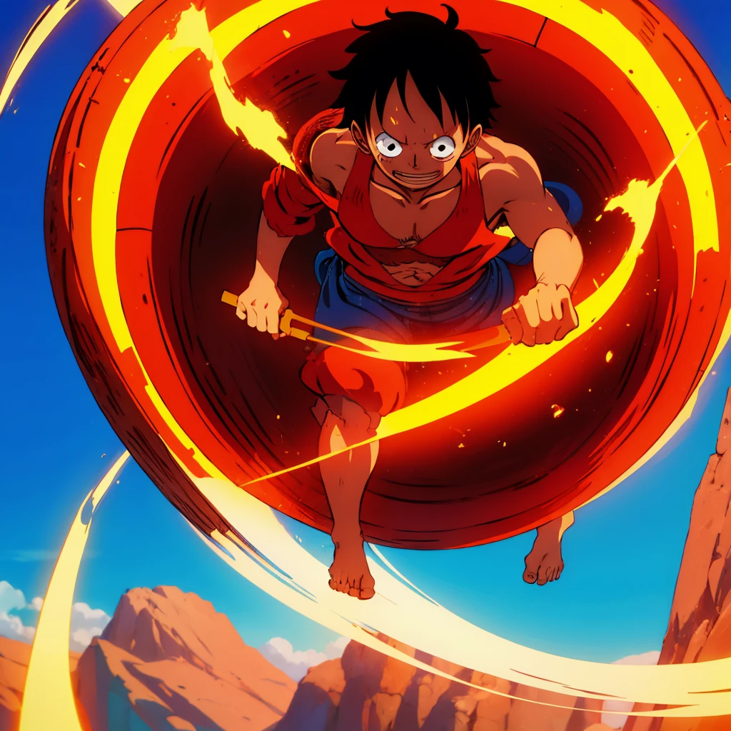 One Piece Monkey D. Luffy Warm Lighting Afternoon High Quality Hd Land of Wano Art Style
