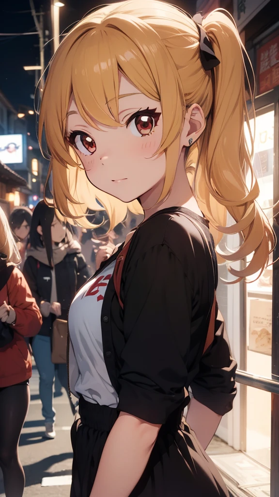 Aikatsu,blonde_hair,red_hair_The band&#39;s masterpiece,Highest quality,Super detailed,Highly detailed skin,Very delicate and beautiful,Beautiful attention to detail,1 in, Knee-high boots,tank,mini skirt,uniform, military cap,salute, palace,upright