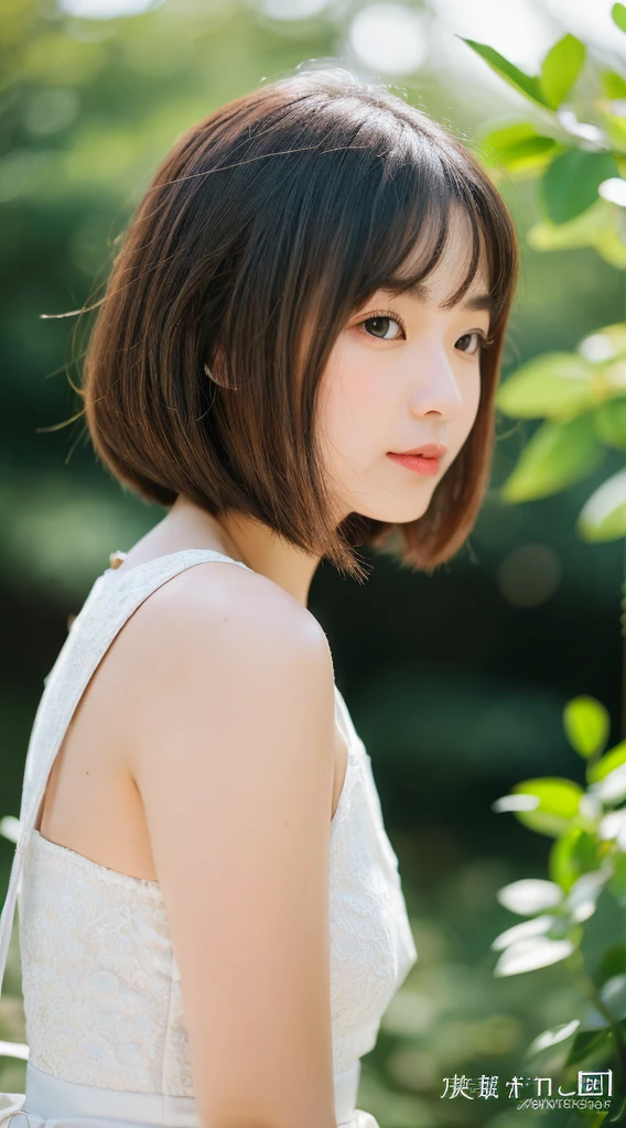 (((masterpiece))), (((Highest quality: 1.4))), ((Very detailed: 1.4)) , ulzzang-6500-v1.1, (RAW Photos:1.2), (Photorealistic), (Genuine:1.4), Sharp focus、Shot from the side、Perfect dynamic composition, Beautiful attention to detail, タレ目cute、Women&#39;s Fashion Summer,ponytail,Small breasts Natural color Lips, Bold sexy pose,smile,Harajuku、20-year-old girl、cute、sexy shot looking at camera、(Off-the-shoulder dress)、(Ultra-realistic pantyhose:1.3), Realistic skin texture、Glowing Skin、Exposed thighs!!!