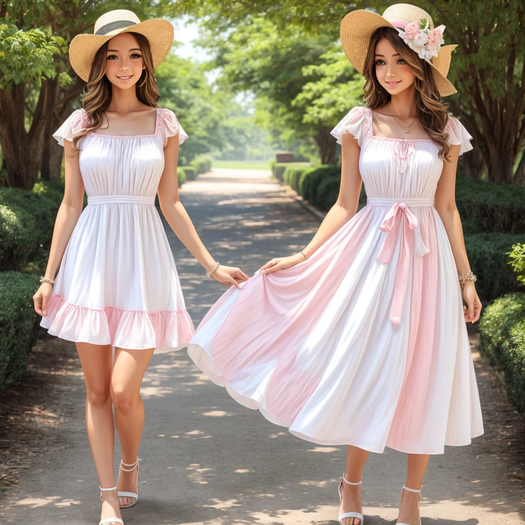 summer white and pink dress 3