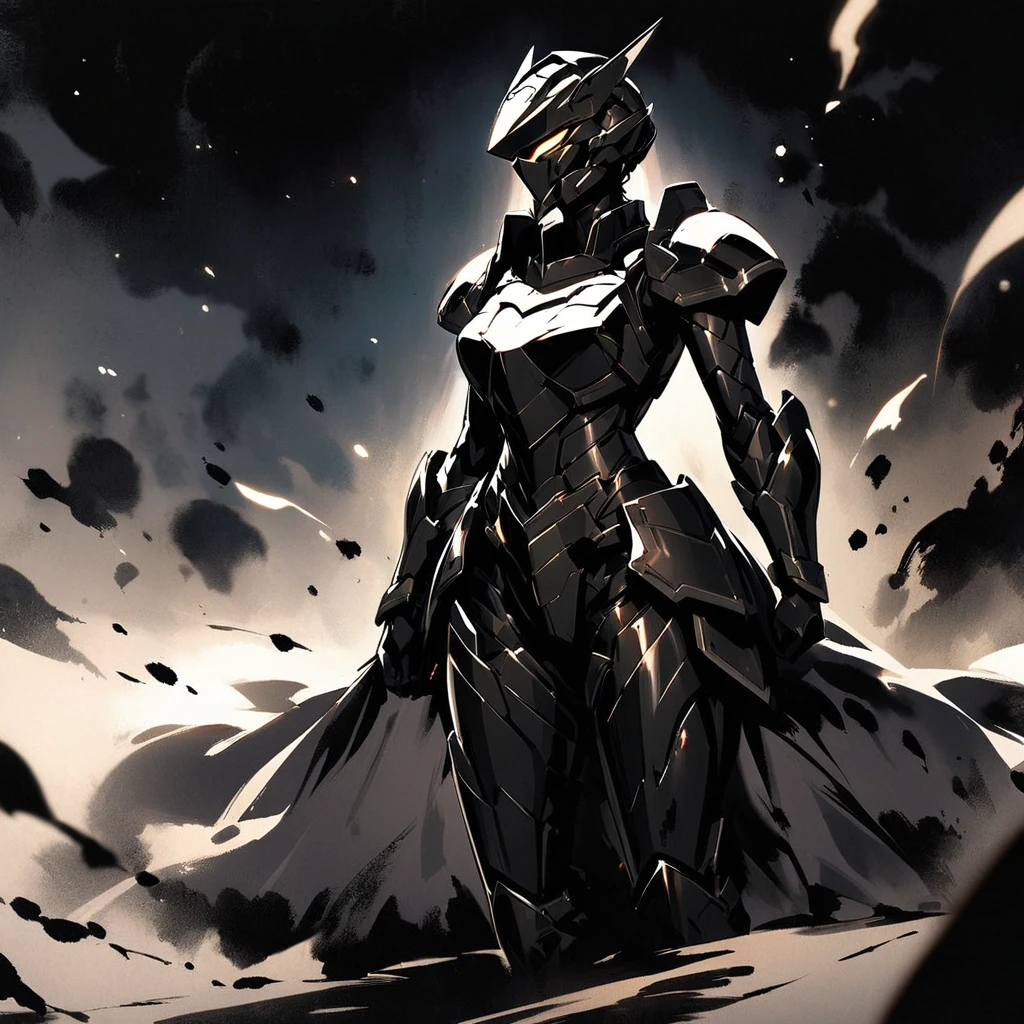 Top quality, masterpiece, beautiful girl,Particles of light,
powered armor, full armor, powered leg, sentai hero battle armor,ink painting, Lurking in the Shadows,Dark Night