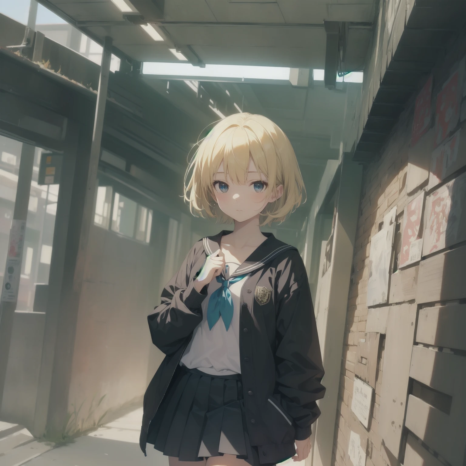 ultra-absurdres-Top quality by artist God, ultra-detailed, high resolution, anime moe artstyle, best anime 8k konachan wallpaper, pixiv contest winner, pool:2810, perfect anatomy,break, 1girl, (Please draw a girl walking sleepily to school alone. )break,(Solo,little female, 13-year-old:1.3),Full limbs, complete fingers,a junior high school student, (very short hair), short cut, flat chest, , small butt, small black eyes, beautiful detailed eyes, well-proportioned iris and pupils, expressive eyes, highres detailed hair, soft expression, salor school_uniform, sailor collar, serahuku, bow, pleated skirt,(Detailed Lighting), (Detailed background), in the School commute route. break,super detailed skin, Best cinematic lighting powered by famous artist, 8k,beauty illustration,photoshop_(medium),very aesthetic,break,((artist:sumiyao_(amam) )), artist:clamp ,artist:carnelian ,artist:kantoku ,