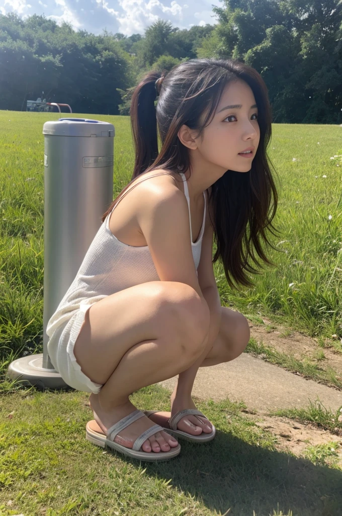 woman、Peeing、
