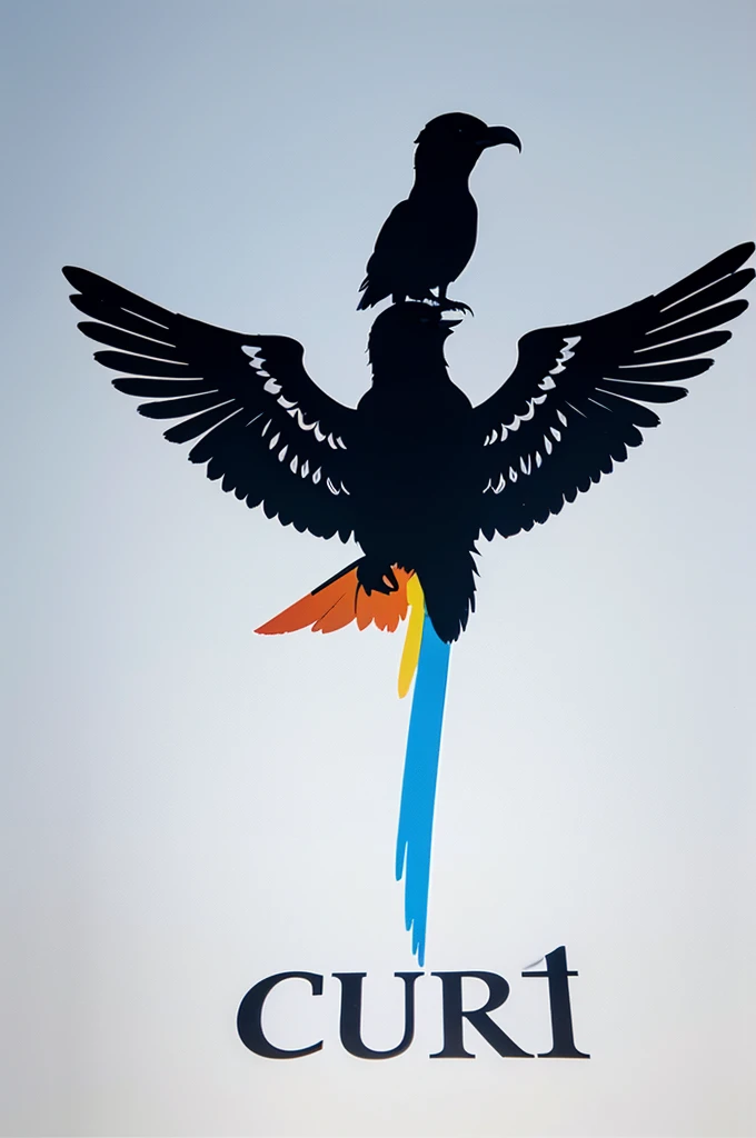 logo using inspiration from the calibri bird which was made into a silhouette, The wings of a bird consist of 8 wings. The colors of the logo include happy colors, make it in 3d