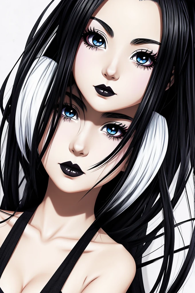 Create an anime drawing of a goth girl