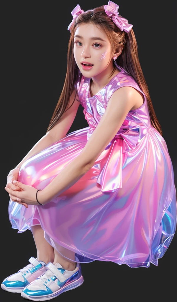 3d style, simplified design, 3d render, glossy texture, smooth 3d model, multiple light sources, rim light, sharp post effects render, (glossy plastic texture with multiple big light probe refractions), perfect cgi, smooth silhouette, high intensity refraction, (super glossy material), most beautiful vfx , blue background, plastic refractions, realistic, 4k, high resolution, rim light, photo shoot, commercial photo, profile shot, 4k, rim light, high resolution, 4k, glossy texture, smooth 3d model, multiple light sources, rim light, sharp post effects render, (glossy metallic texture with multiple big light probe refractions), perfect cgi, cgi art created only with gradients, smooth silhouette, high intensity refraction, (super glossy chrome material), most beautiful vfx, blue background, chrome metal refractions, multiple light sources, rim light, sharp post effects render, perfect cgi, digital art, detailed digital art, reflective, best quality, 4k, masterpiece:1.2, ultra-detailed, realistic, vivid colors, dark and moody lighting, The image of the highest quality, ensuring every detail is showcased perfectly. It in 4k resolution, allowing viewers to immerse themselves in the richness of the colors and intricate details. The realistic rendering. under the spotlight, reflecting, high-resolution image, realistic rendering, dark background, and rim light photorealistic The image features three characters standing in front of three houses. The characters are a red-haired mermaid, a purple cat, and an orange dog. They are each holding a yellow maraca
