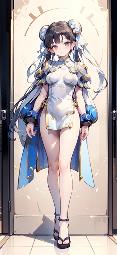 (Chun-Li:1.4),((masterpiece)), ((best quality)), ((ultra detailed)), ((kawaii)), cute, (lovely), ((extremely detailed)), ((8K)), (beautiful), full body,solo,tiny breast