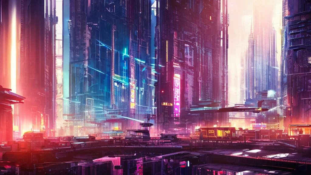 a cyberpunk city, neon lights, skyscrapers, futuristic architecture, advanced technology, glowing holograms, rainy night, dark atmosphere, moody lighting, detailed cityscape, intricate details, vibrant colors, cinematic composition, dramatic shadows, retrofuturistic style, advanced infrastructure, advanced transportation, flying cars, neon signs, holographic advertisements, AI-powered systems, dystopian society, gritty urban environment, industrial elements, mechanical structures, steampunk influences, (best quality,4k,8k,highres,masterpiece:1.2),ultra-detailed,(realistic,photorealistic,photo-realistic:1.37)