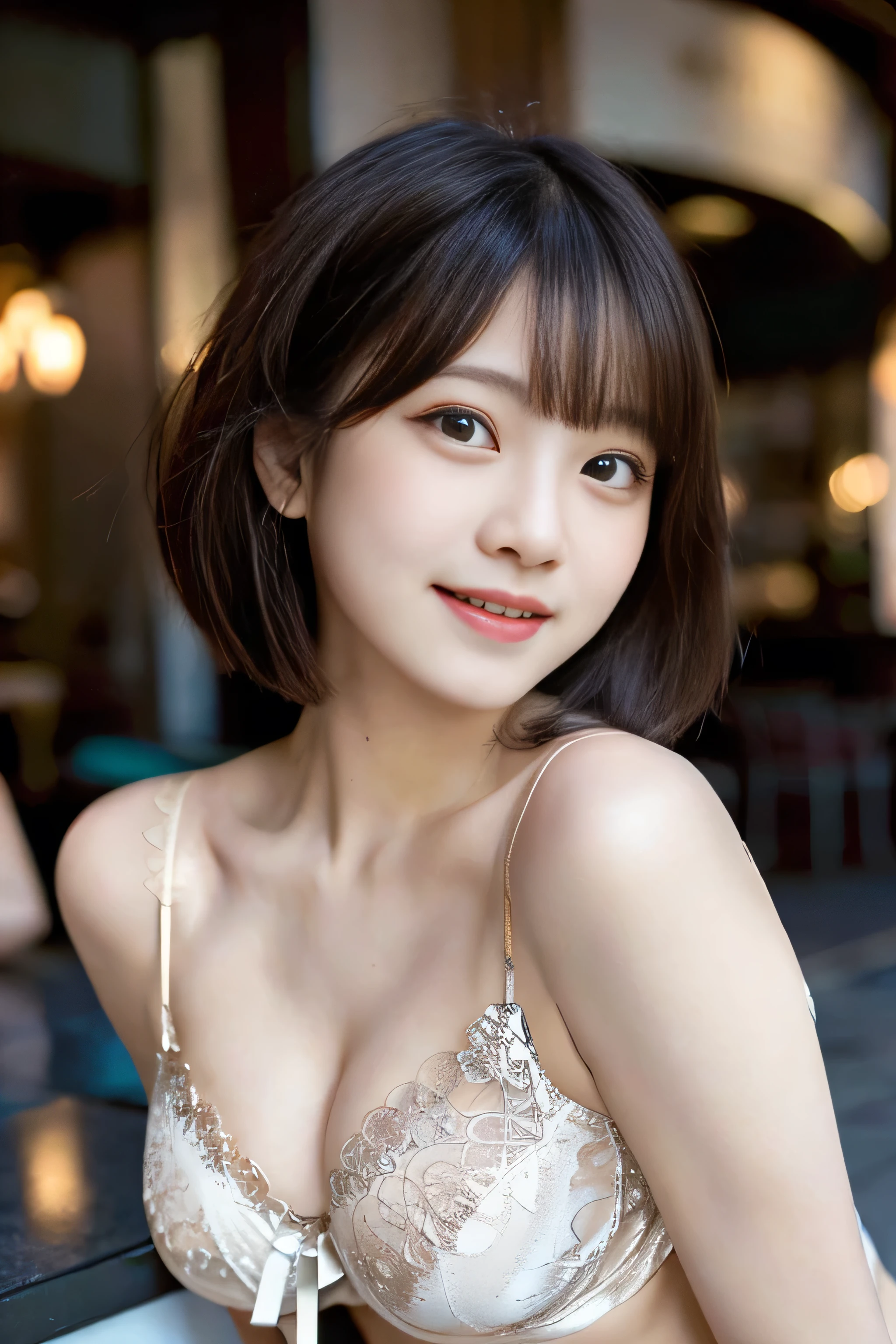 buzzer, Lustful, (Best Quality,4K, 8K, hight resolution, masutepiece:1.2), Ultra-detailed, (Realistic ,Photorealistic ,Photorealsitic:1.37), 1girl in, (Perfect body :1.2), Ultra-detailed face, Detailed lips, Detailed eyes, Sexy double eyelids, Beautiful detailed eyes, Beautiful detailed lips, Orange kimono, (After ), sexy flirty pose, short-hair, Hi-Res, Cinematic Angle, Professional Lighting, Unity 8k Wallpaper, Aesthetic, masterpiece, top-quality, Shy laughter, South Island, Waikiki, indoors, (Large Breasts:1.5), (Slim Body:1.5), (pale gold and white lingerie:1.5)