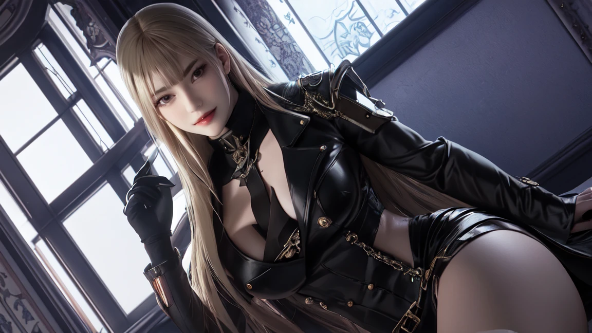 king, 8k, masterpiece, bset quality, girl wearing sexy military officer outfit, tight pants, fishnet stockings, wide-brimmed officer-style trench coat. white leather luxury, glossy, sexy girl fantasy anime artwork, fantasy anime illustration, 8k badass anime, 4k anime art wallpaper, 4k anime art wallpaper, artwork 2.5 d cgi fantasy anime art, 8k anime art wallpapers, detailed digital anime art, beautiful fantasy anime, majestic epic anime artwork, 4k anime wallpapers, artwork detailed anime, sexy, seductive, giant, women, anime style, best quality, extremely detailed, best silhouette), font (detail) backdrop, dark fantasy), (beautifully detailed face), high contrast, (best lighting details, extremely delicate and beautiful eyes), ((cinematic lights)), colorful, super detailed, dramatic lighting statue, intricate details (1 girl, solo, sharp face, . Blonde, super long hair, bangs, long eyelashes, dynamic angles),
