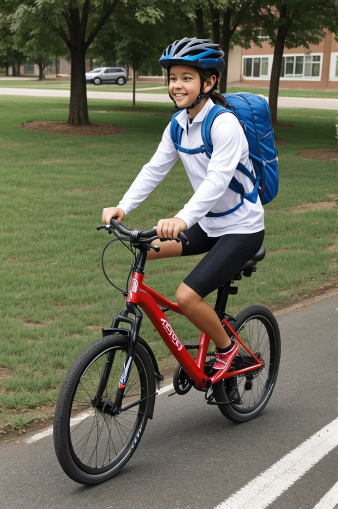 Picture of riding a bike to school