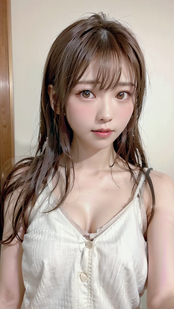 Highest quality, Realistic, Perfect Human Anatomy, Very detailed, Very delicate and beautiful, Raw photo, Professional Lighting, Illumination, Depth of written boundary, Single focus, whole body, Skinny Japanese woman, 30-year-old woman, Brown Hair, Small Head, Beautiful Eyes, True Face, Realistic skin, Fine grain,