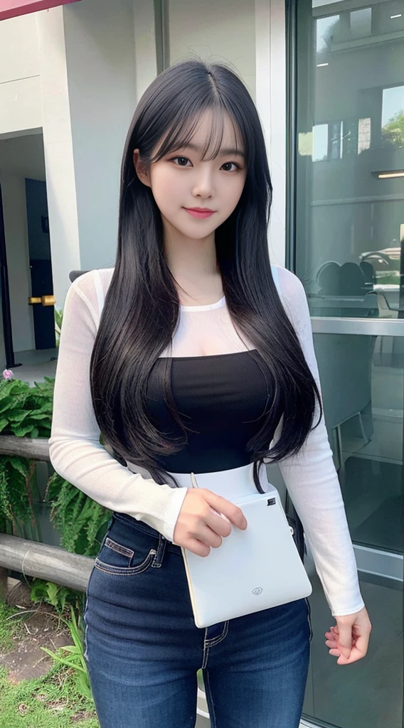 Ultra Detailed, high resolution, (Practical, Practical:1.4), 8K, (最OK质量), Physically Based Rendering, photoPractical photos, Professional color grading, Top quality, , Sexy, OK, 25 years old, Long hair. Black Hair