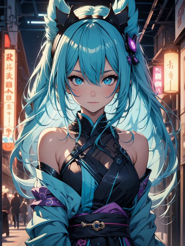 Miku Hatsune high definition add_detail:1, blue fur,kitsune ears add_detail:1, pretty girl add_detail:1, japanese streets landscape add_detail:1, blue kimono costume add_detail:1, add_detail:1, full body add_detail, highly detailed face, deep aqua iris add_detail:1, ninja girl, dark aura, evil face add_detail:1, full body view add_detail:3, sensual view add_detail:1, hombros descubiertos add_detail:1
