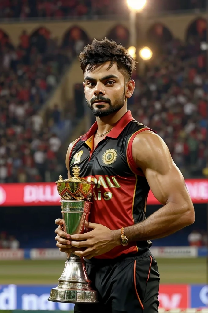 Rcb and virat kohli won cricket ipl trophy 