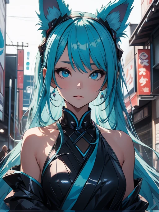 Miku Hatsune high definition fullbody add_detail:1, blue fur,kitsune ears add_detail:1, pretty girl add_detail:1, japanese streets landscape add_detail:1, blue kimono costume add_detail:1, add_detail:1, full body add_detail, highly detailed face, deep aqua iris add_detail:1, ninja girl, dark aura, evil face add_detail:1, full body picture add_detail:3, sensual view add_detail:1, hombros descubiertos add_detail:1