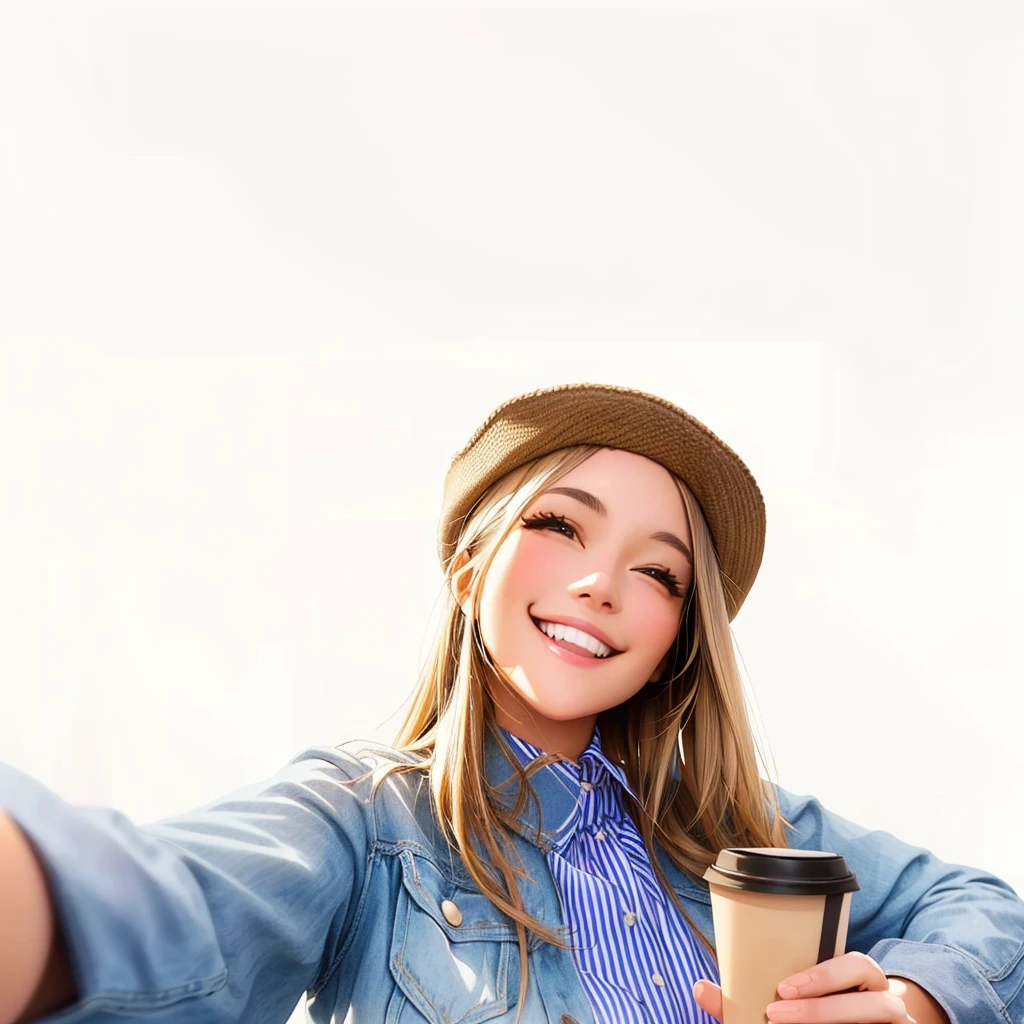 Smile，smiling girl taking a Selfie with her cell phone and coffee, Selfie of a young woman, Selfie photography, accidentally taking a Selfie, taking a Selfie, taking Selfies, smiling into the camera, while smiling for a photograph, Selfie photo, Selfie shot straight on angle, Selfie, girl, smiling for the camera, photo of young woman, smiling girl, in love Selfie