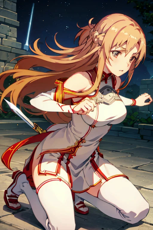 A captivating wallpaper of As Yuuki, Sword Art Online Heroine, Carefully crafted. (Highest quality, High resolution: 3000x3000 pixels)
As Yuuki, Virtual Reality Suit, Long straight blonde hair with bangs, Blue eyes sparkling with determination, Her plump lips are writhing in agony, Moderate: Digital Art, Vibrant colors, High resolution, Cinema Lighting, Ultra-fine detail, Sharp focus, Physically Based Rendering, Very detailed explanation.
((Both hands tied with rope)), (Costume cut into pieces by sword)、Bleeding from a wound、On one knee、Crippling、There are many scratches、The enemy is using tentacles to steal your life force,Ladder binding,
