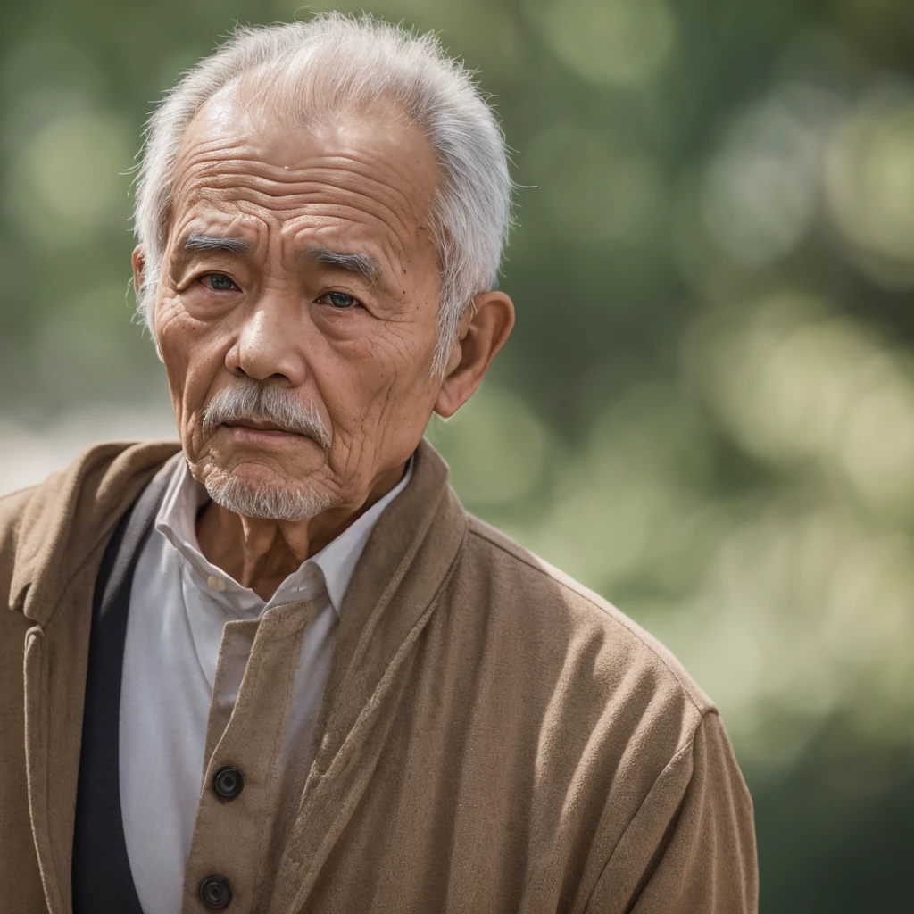 Medium-sized display, Medium shot, Written border depth, Upper Body, angle, masterpiece, angle, (RAW photos, best quality), best quality, Very detailed, CG, 8k wallpaper, Vicissitudes, Older male protagonist，Chinese elderly，80 years old，male，Solitary, Look directly at the audience, front