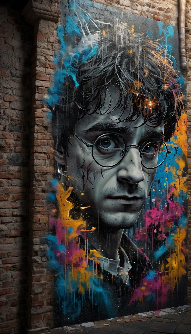 Graffiti wall from "Harry Potter", (best quality, masterpiece, Representative work, official art, Professional, Ultra intricate detailed, 8k:1.3)