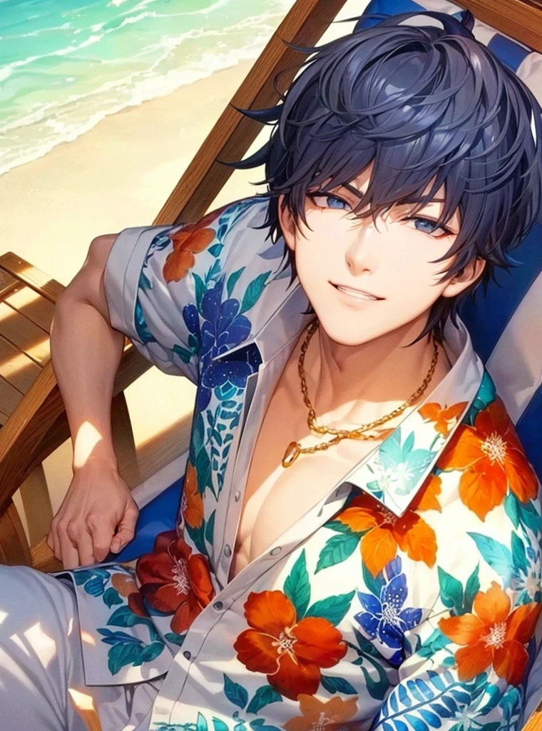 a handsome guy、Serious expression、Cool and beautiful face、Highly Detailed CG Unity 8K Wallpaper, (super masterpiece, Beautiful person, well detailed face polluted smile, It's photorealistic, Hyperrealistic)Cool and handsome face
