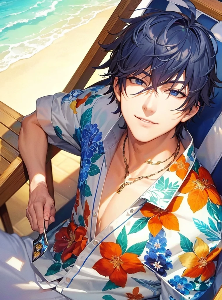 a handsome guy、Serious expression、Cool and beautiful face、Highly Detailed CG Unity 8K Wallpaper, (super masterpiece, Beautiful person, well detailed face polluted smile, It's photorealistic, Hyperrealistic)Cool and handsome face