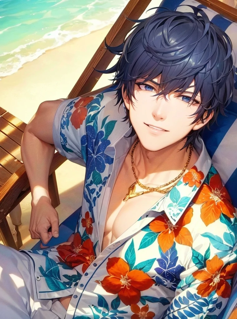 a handsome guy、Serious expression、Cool and beautiful face、Highly Detailed CG Unity 8K Wallpaper, (super masterpiece, Beautiful person, well detailed face polluted smile, It's photorealistic, Hyperrealistic)Cool and handsome face