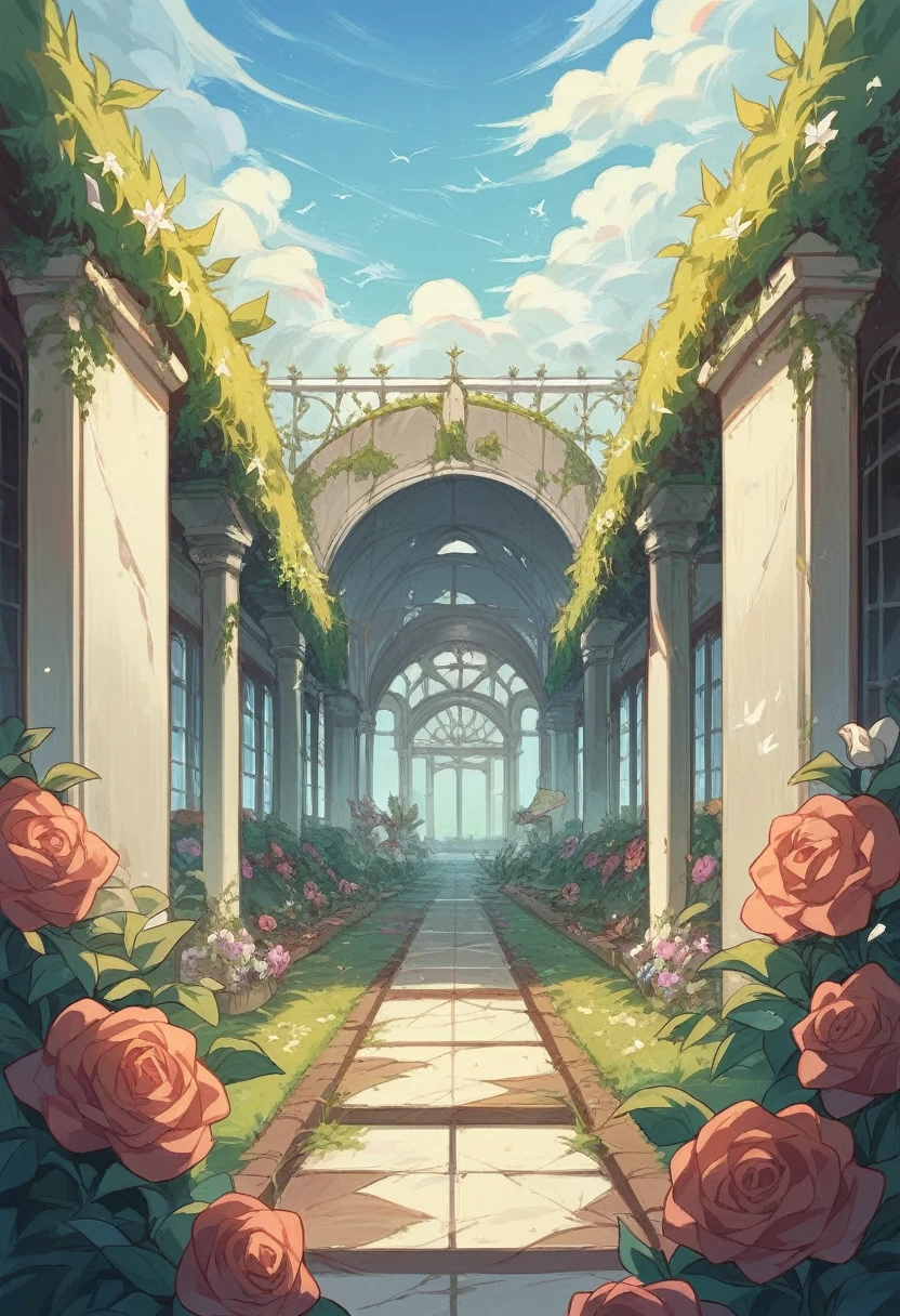 Fighter planes fly over Abandoned flower garden