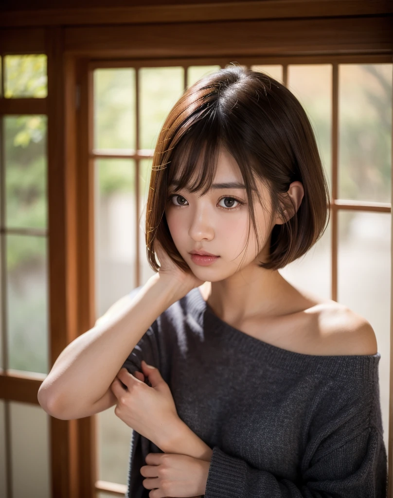 medium (shoulder-length:1.2) combed hair,(4k, RAW photo, best quality, masterpiece:1.2),japanese,1girl,