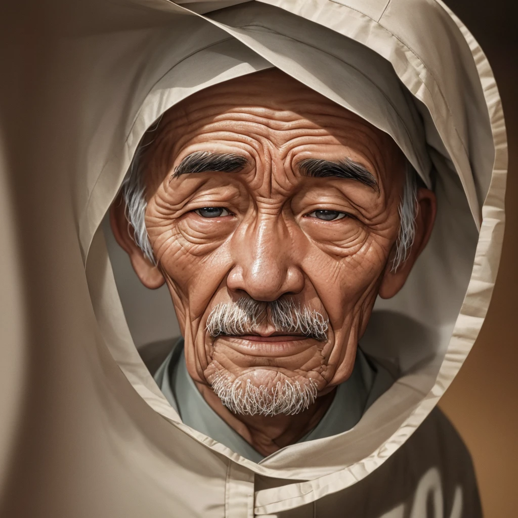 Medium-sized display, Medium shot, Written border depth, Upper Body, angle, masterpiece, angle, (RAW photos, best quality), best quality, Very detailed, CG, 8k wallpaper, Vicissitudes, Older male protagonist,Chinese elderly,80 years old,male,Solitary, Look directly at the audience, front