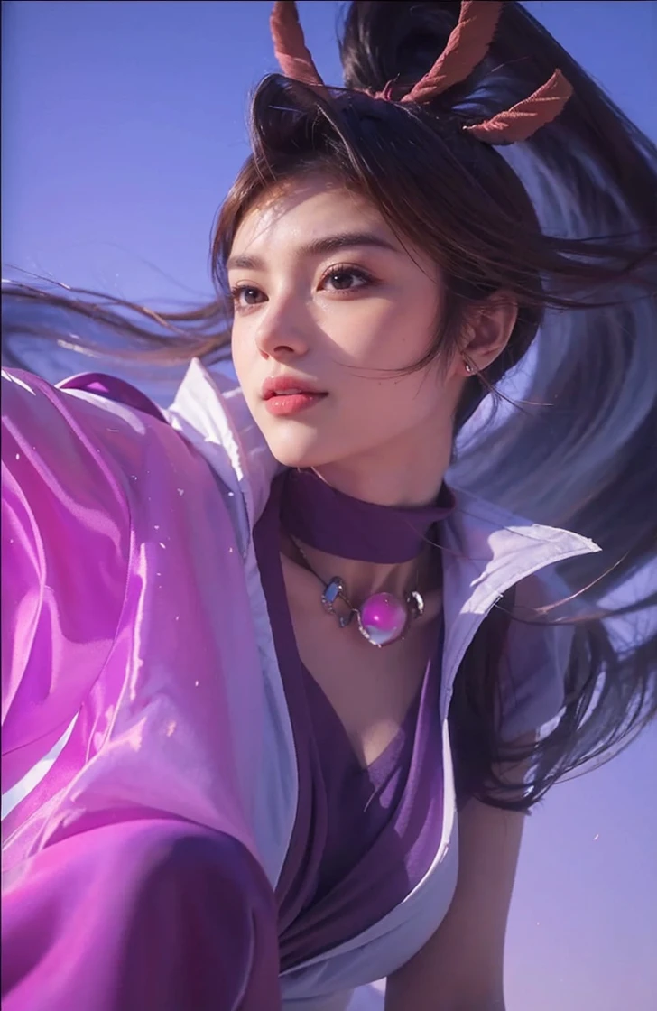 masutepiece, The highest image quality, High quality, Beautiful woman, Detailed, Detailed eyes, Detailed skin, Beautiful skin, Ultra High Resolution, (reality: 1.4),Very beautiful, Slightly younger face, Beautiful skin, slender, (A hyper-realistic), (hight resolution), (8K), (Very detailed) (beautifully detailed eyes), (super detailed), T-shirt, Pants, (Wallpaper), (Detailed face), Looking at Viewer, Fine details, Detailed face, Smiling, Looking straight ahead, Looking straight ahead, angle from waist up, photos realistic, Bright lighting, Professional Lighting, Mature Woman, Brown hair, Shoulder-length straight hair swaying in the wind, long stylish bangs,Raise your arms