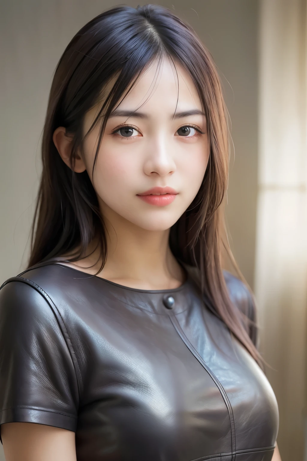 dressed, (photo realistic:1.4), (hyper realistic:1.4), (realistic:1.3),
(Smoother lighting:1.05), (improve the quality of cinematic lighting:0.9), 32 thousand.,
1 girl,20 year old girl, realistic lighting, backlight, light on face, ray tracing, (bright light:1.2), (Improving quality:1.4),
(Real ulthira quality leather texture:1.4), highly detailed eyes, finely detailed face, good quality eyes,
(tired, sleepy and happy:0.0), face close up, t-shirts,
(Improve your body line mood:1.1), (Enhance the beauty of skin texture:1.1)