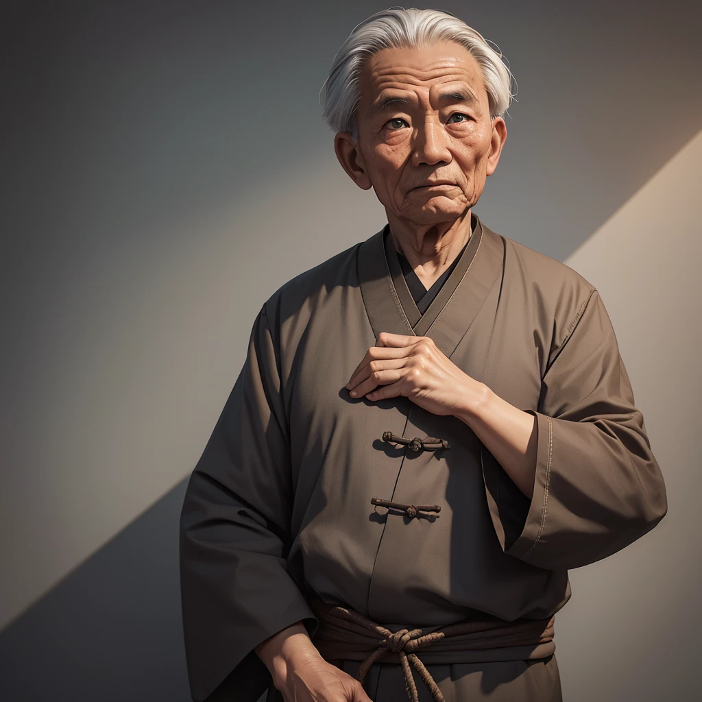 Medium-sized display, Medium shot, Written border depth, Upper Body, angle, masterpiece, angle, (RAW photos, best quality), best quality, Very detailed, CG, 8k wallpaper, Vicissitudes, Older male protagonist，Chinese elderly，80 years old，male，Solitary, Look directly at the audience, front