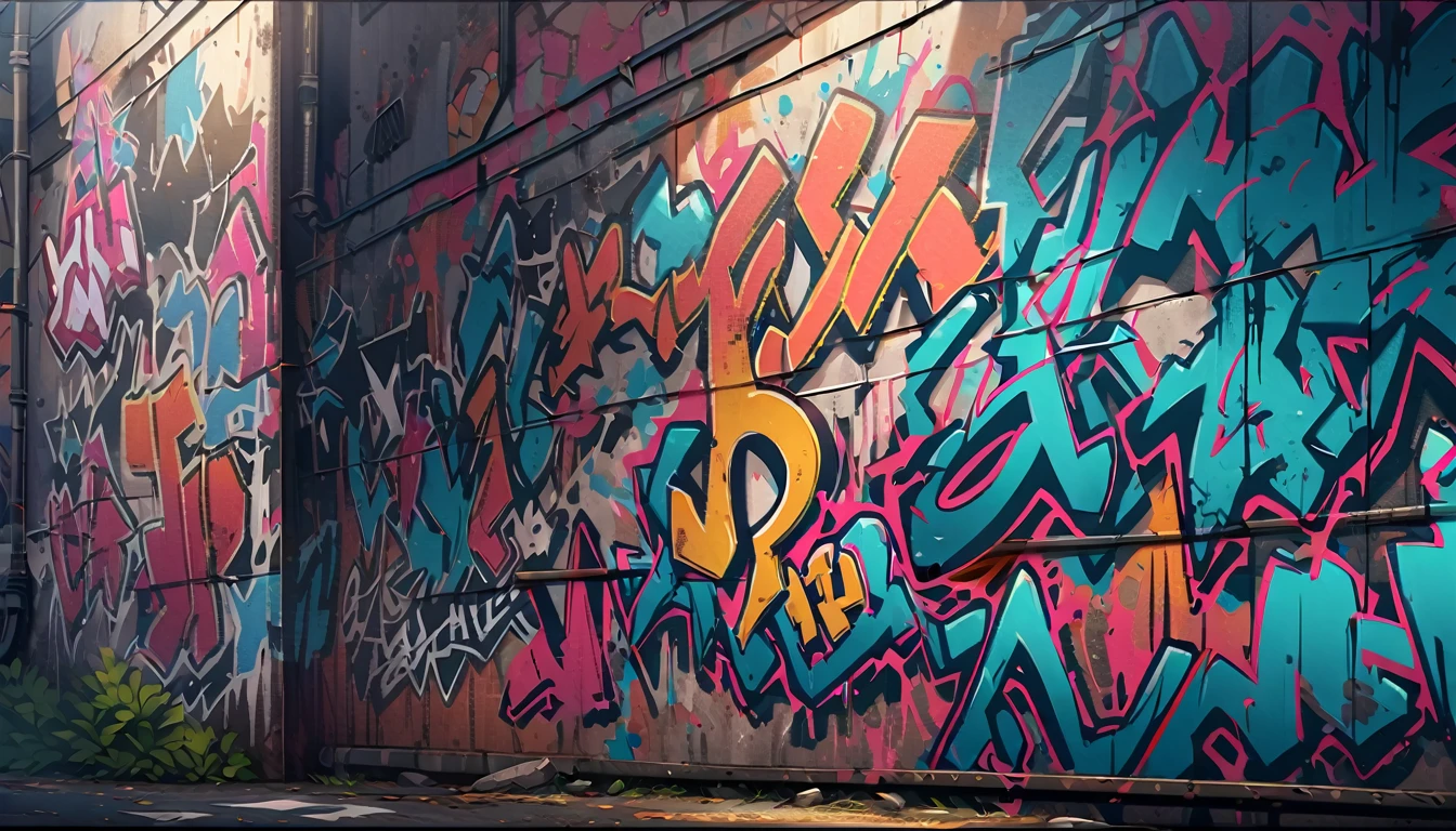 HD 8K outdoor, White clouds in the night, graffiti famous spray art wall, no people,