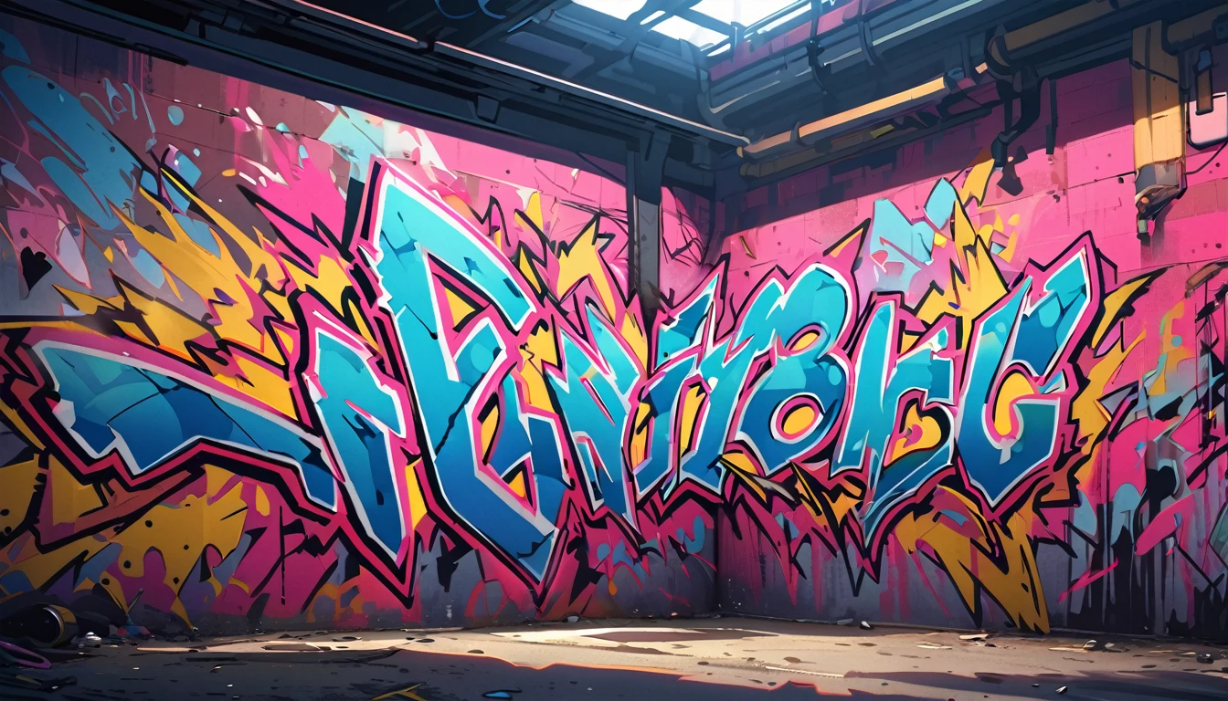 HD 8K outdoor, White clouds in the night, graffiti famous spray art wall, no people,