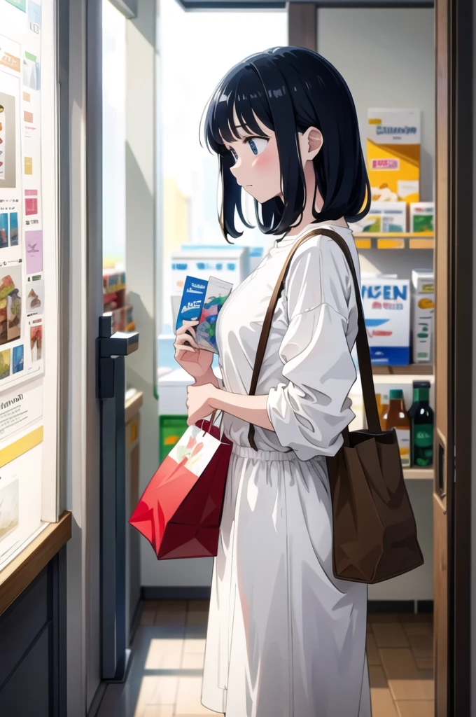 ((best quality)), ((masterpiece)), (detailed), loose watercolor, minimalist, create a picture of a cartoon grocery paper bag full of a lot healthy food, against plain brilliant white background, isolated, fresh, tasty, delicious, vibrant color. the grocery paper bag is sitting on a white brilliant surface, detailed. 8k