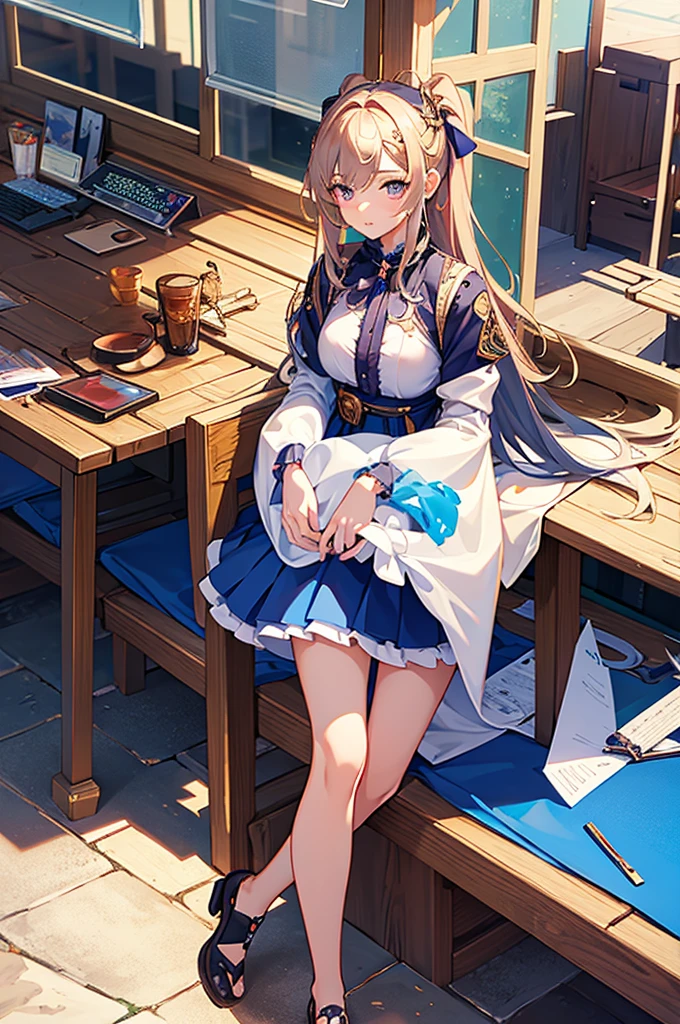 18 year old beautiful girl, masterpiece, best quality, 8K animation, detailed fingers, precise fingers, not unnatural hands, illustration, 1 girl, solomini skirt, YUI mad