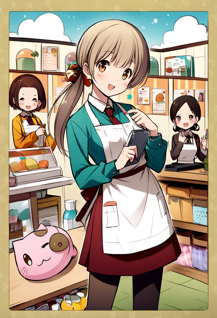 Cat、An illustration、Catカフェ、Cute clerk、apron