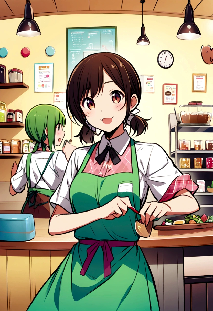 Cat、An illustration、Catカフェ、Cute clerk、apron