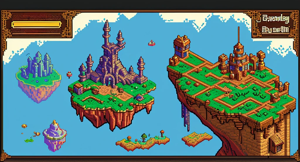Background world Fantasy Pixel Art, Pixel Art, Retro Gaming, Adventure and Dungeons,Sky,Earth