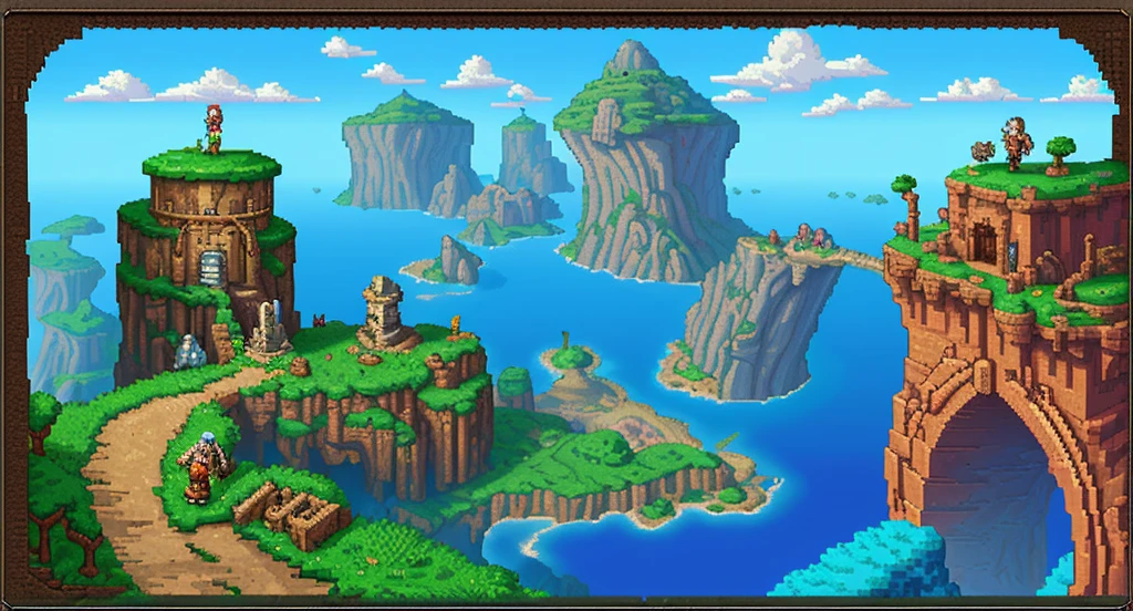 Background world Fantasy Pixel Art, Pixel Art, Retro Gaming, Adventure and Dungeons,Sky,Earth,No characters,Portal