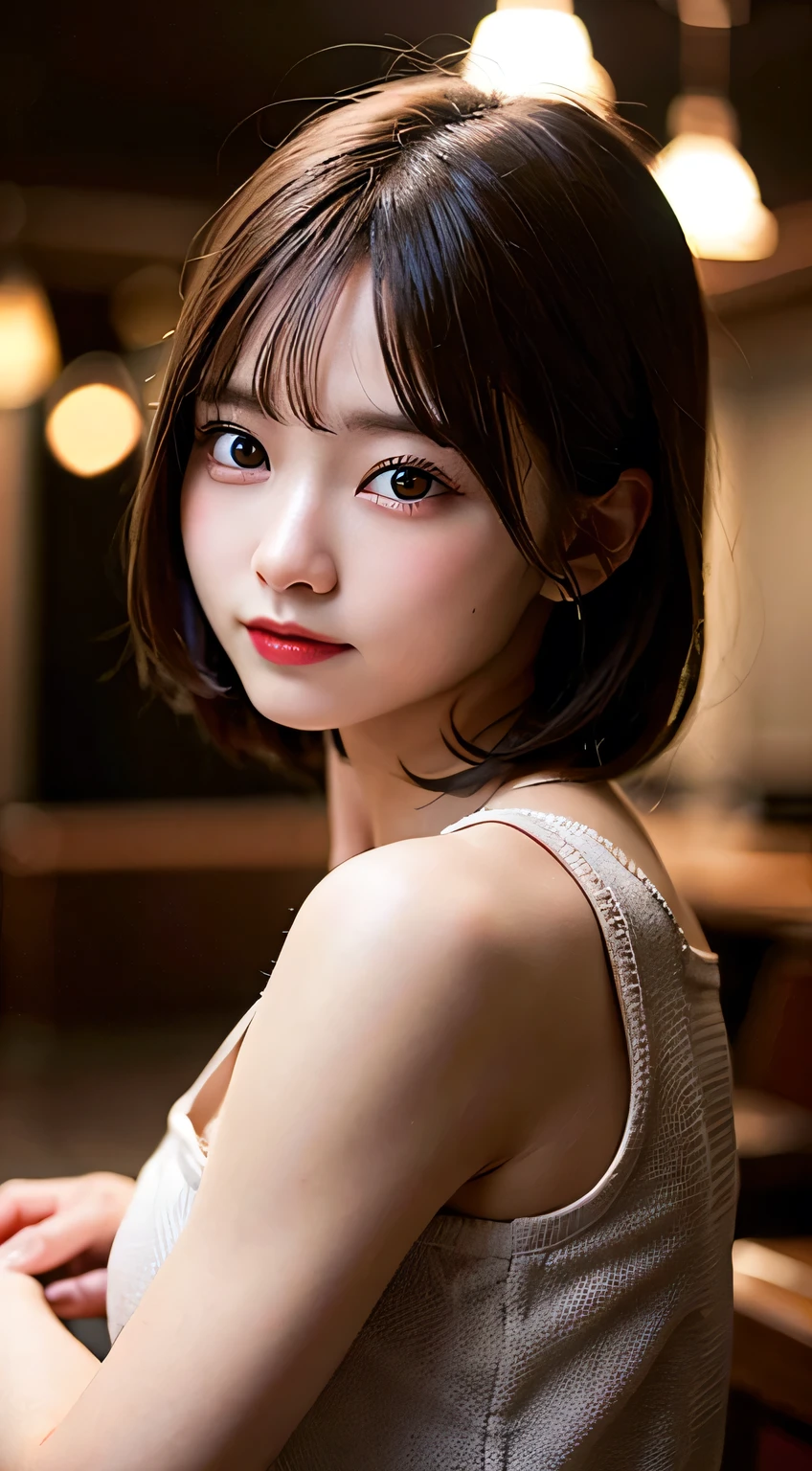 (8K, RAW Photos:1.2), Detailed face and eyes,最high quality, Ultra-high resolution, Very detailed ,Intricate details ,Tabletop ,pretty girl , Soft cinematic light, Hyper Detail,Sharp focus, high quality, Bobcut, zombie